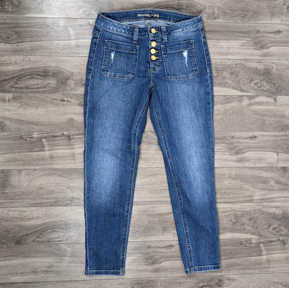 Michael Kors Size 4 Skinny Blue Jeans Ankle Crop